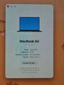 MACBOOK AIR M3 8/256 GB BLU MEZZANOTTE